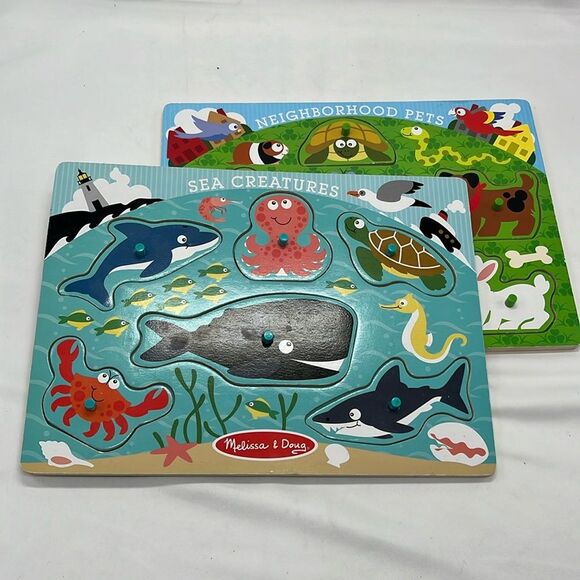 Sea Creatures & Neighborhood Pets Melissa & Doug Puzzles - Picture 1 of 3